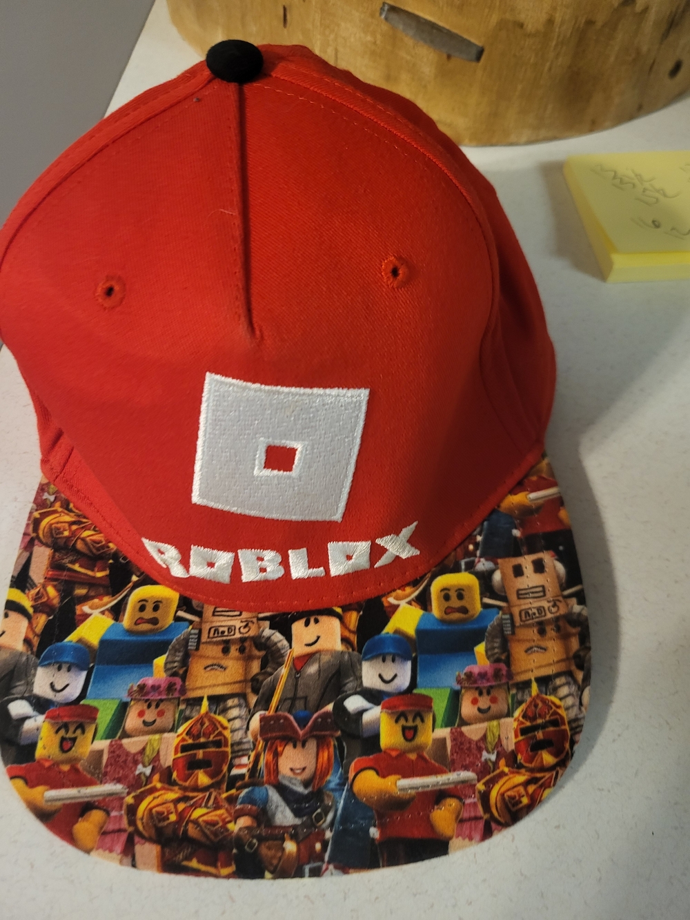 Roblox Snapback Hat Red Youth OSFM Adjustable Flat Brim Character Print Cap